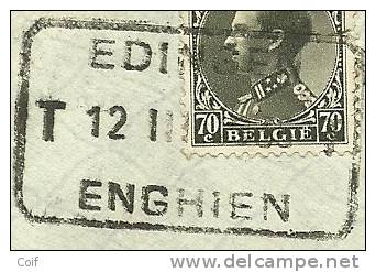 401+425 Op Brief Per EXPRES Met Telegraafstempel EDINGEN / ENGHIEN - 1934-1935 Leopold III