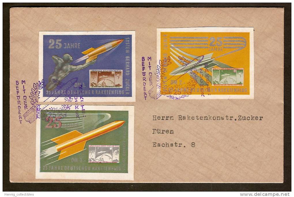 Germany - Rocket Mail Zucker Silver Jubilee 1959/1960 EZ 20C1-3 - Briefe U. Dokumente