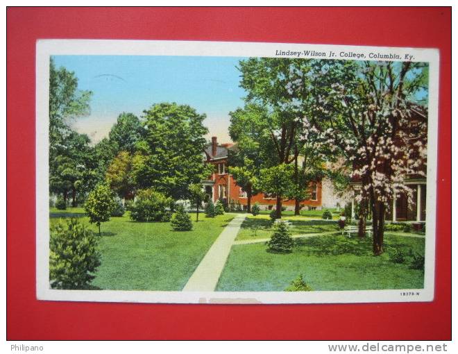 Columbia KY-- Lindsey Wilson Jr College   1948 Cancel    Linen   ---  ===   --- Ref 250 - Hopkinsville