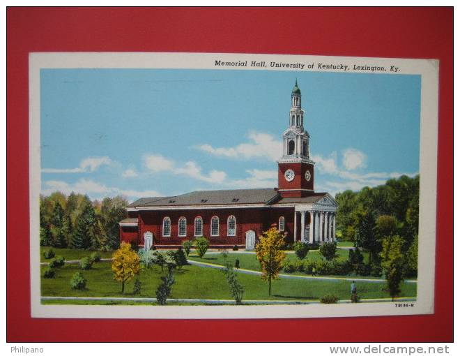 - Kentucky > Lexington  Memorial Hall Univ Of KY   1958 Cancel ---   ======   --- Ref 251 - Lexington