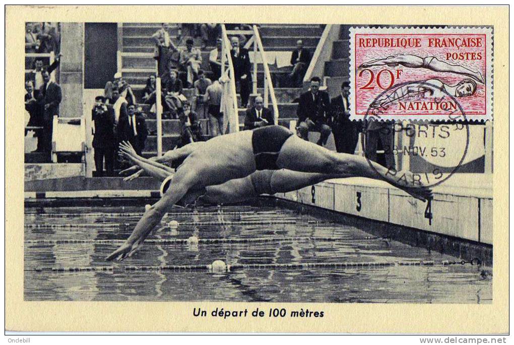 NATATION Départ De 100 Mètres - 1er Jour 28 Novembre 1953 état Superbe - Swimming