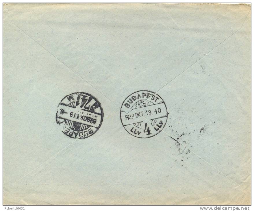 Hungary 1928 Postal History Cover From Budapest To City Franked With Single Stamp 8 Filler - Poststempel (Marcophilie)