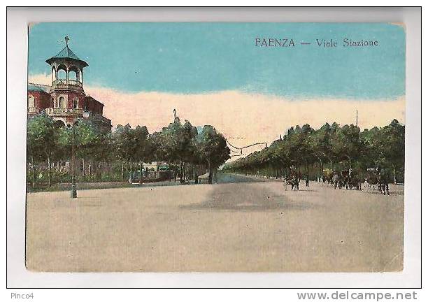 FAENZA VIALE STAZIONE CARTOLINA FORMATO PICCOLO NON VIAGGIATA - Faenza