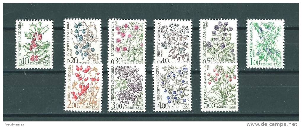 Andorre Fr: Taxe - 53/ 62 **  Baies Sauvages - Used Stamps