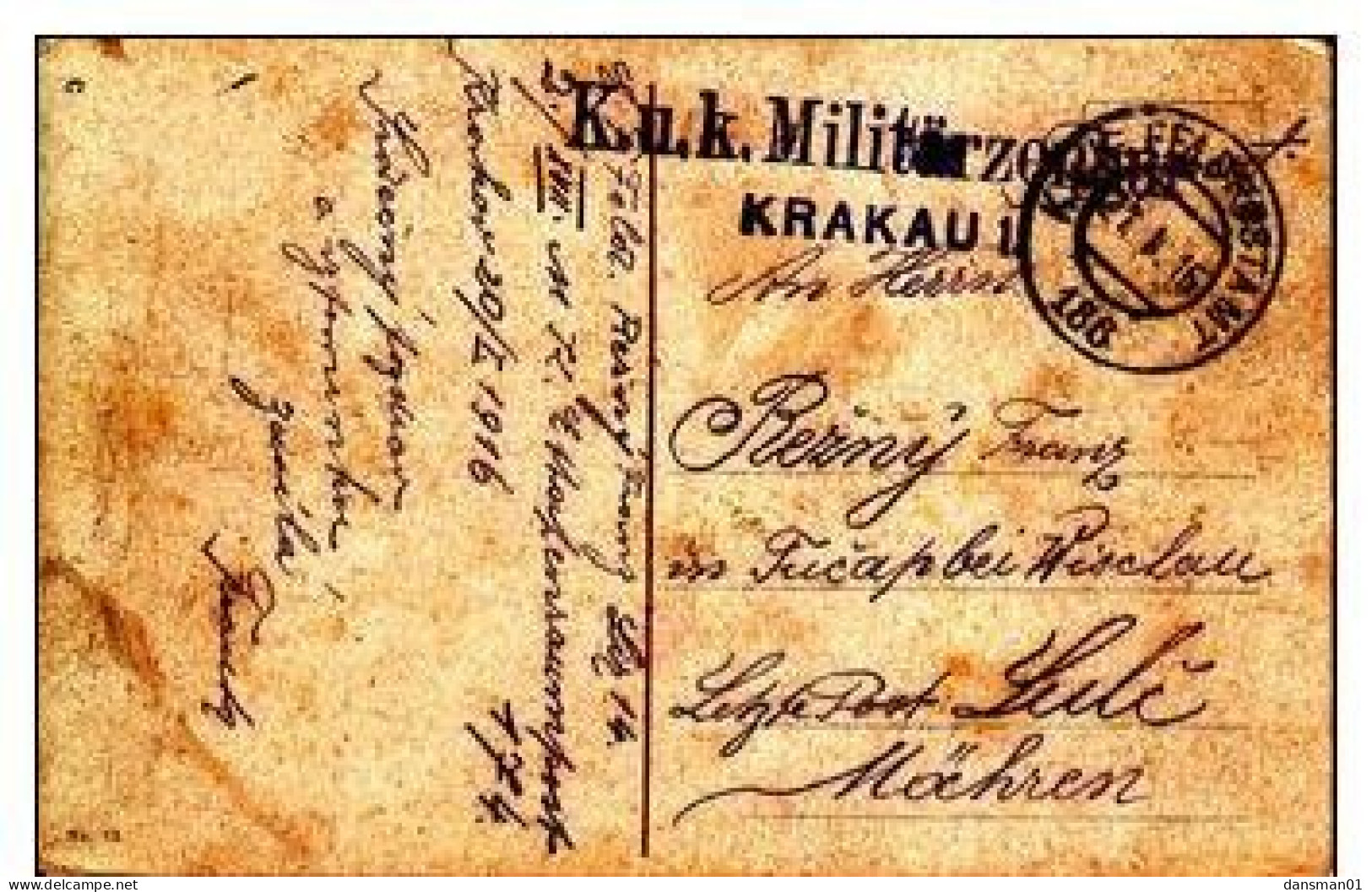 POLAND Postcard Military Censor Krakau 1 1916 - ...-1860 Voorfilatelie