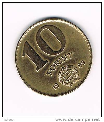 HONGARIJE  10 FORINT  1989 - Hungary