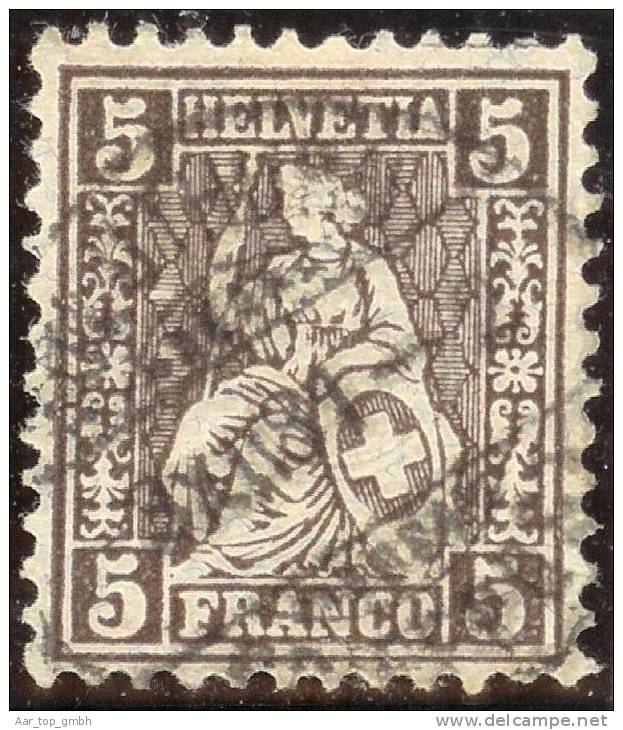 Schweiz 1881-12-03 Zu#45 Vollstemepl Winterthur Faserpapier Sitzende Helvetia - Used Stamps