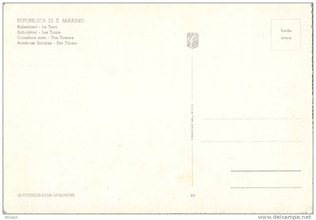 REPUBLICA DI S. MARINO - Balestrieri, Le Torri - Arbalétriers, Les Tours - Animation -  Format: 196 X 134 Mm     (803) - Saint-Marin