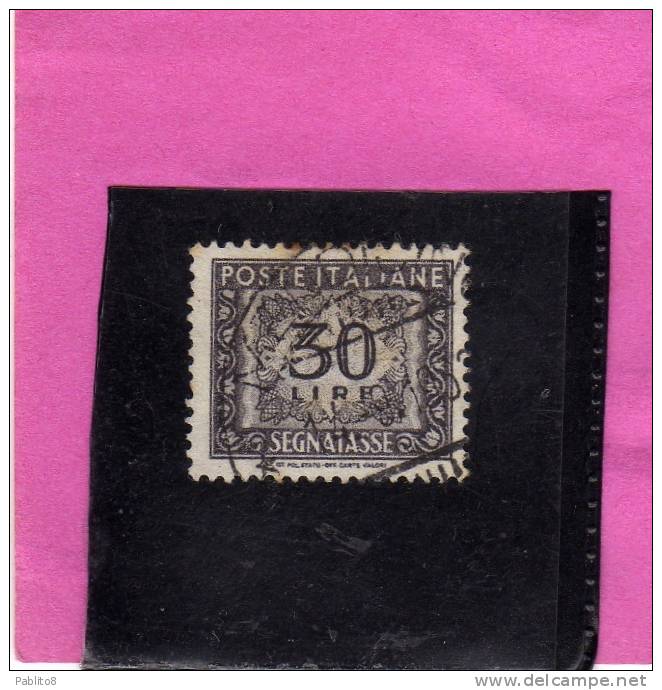 ITALIA REPUBBLICA ITALY REPUBLIC 1955 1961 SEGNATASSE POSTAGE DUE TASSE TAXE LIRE 30 STELLE 2 STARS USATO USED OBLITERE´ - Impuestos