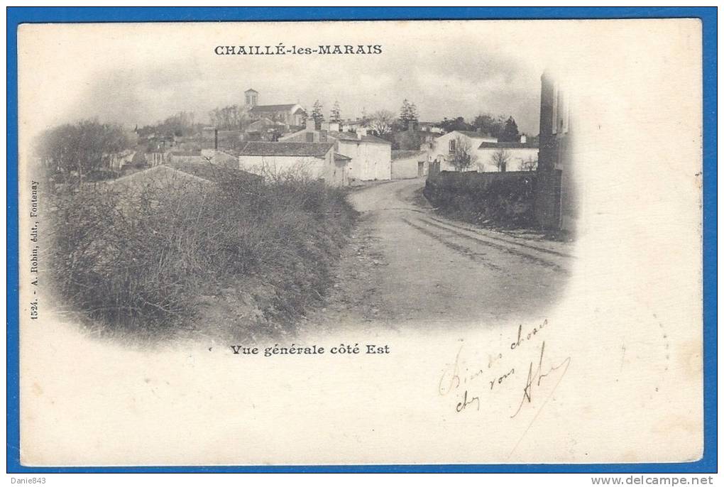 CPA Vue Nuagée- Dos Simple - VENDEE - CHAILLEE LES MARAIS - Vue Générale Coté Est - A. Robin / 1524 - Chaille Les Marais