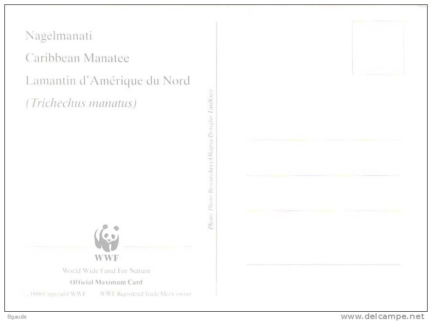 GUYANE    WWF CARTE MAXIMUM NUM.YVERT  2877  PROTECTION DE LA NATURE  LAMENTIN - Maximum Cards