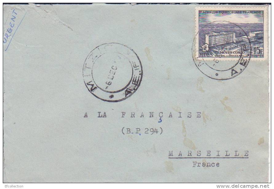 MARCOPHILIE - MITZIC ( Petit Bureau ) GABON - 1957 - COLONIES - A.E.F - N°234 - AVION - LETTRE - Autres & Non Classés