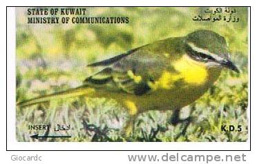 KUWAIT - MOC (GPT) - 1997 BIRDS: YELLOW WAGTAIL CODE 39KWTN - USED  -  RIF. 1750 - Pájaros Cantores (Passeri)