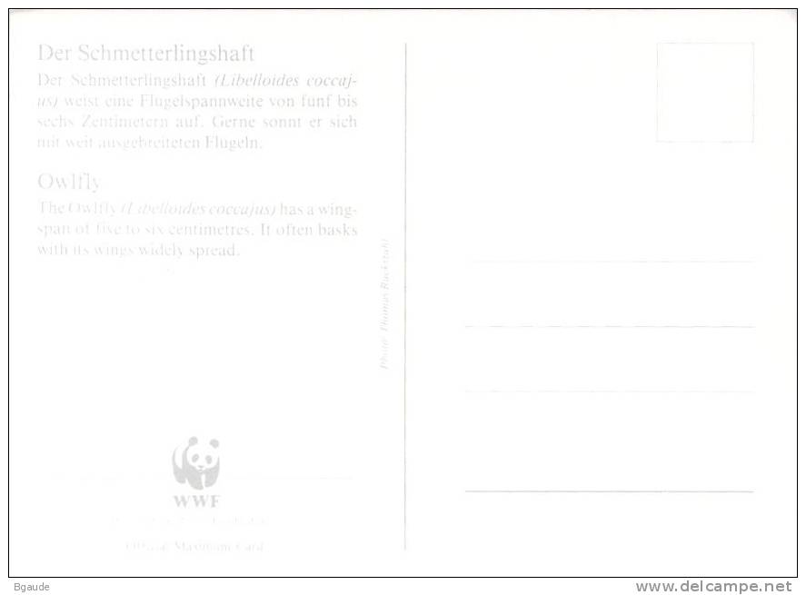 LIECHTENSTEIN   WWF CARTE MAXIMUM NUM.YVERT  910  PROTECTION DE LA NATURE LIBELLULE - Maximumkarten