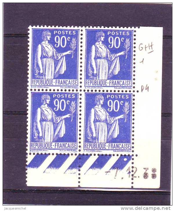 N° 368 - 90c PAIX/LAURENS - H De G+H - Tirage Du 23.11.38 Au 29.12.38 - 7.12.1938 - - 1930-1939