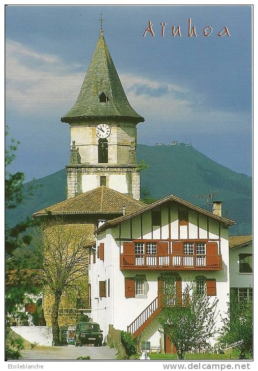 2 Cartes Pyrenees Atlantiques, Beau Village De France, AINHOA (64) (église Romane, Maison) (pelote Basque) - Ainhoa