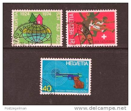 Switzerland 1974 Stamps Used Mixed Issue 1017-9 # 823 - Used Stamps