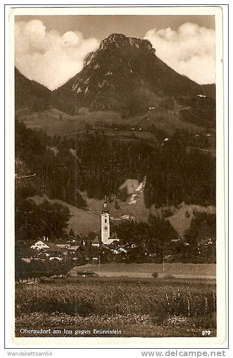 AK Oberaudorf Am Inn Gegen Brünnstein 30-40-ziger Jahre Nach Bad Grund Mit 1 X 1 PF DEUTSCHES REICH "Hindenburg-Medaillo - Rosenheim