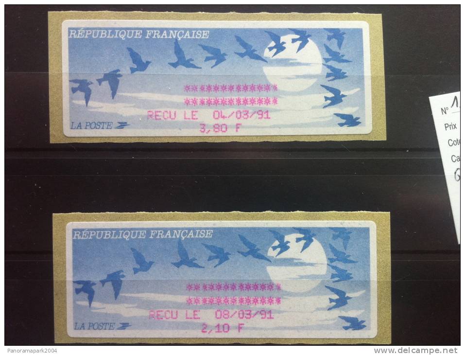 FRANCE FRANKREICH ATM LISA 1993 YVERT N°198b Lilas (NANTES) Michel Nr 11.2.d /  2 RECUS / 2 QUITTUNGEN - Sonstige & Ohne Zuordnung