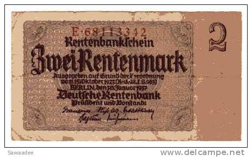 BILLET ALLEMAGNE - P.174 - 30/01/1937 - 2 RENTENMARK - 2 Rentenmark