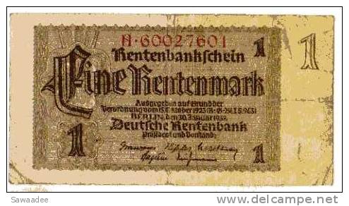 BILLET ALLEMAGNE - P.173b - 30/01/1937 - 1 RENTENMARK - 1 Rentenmark