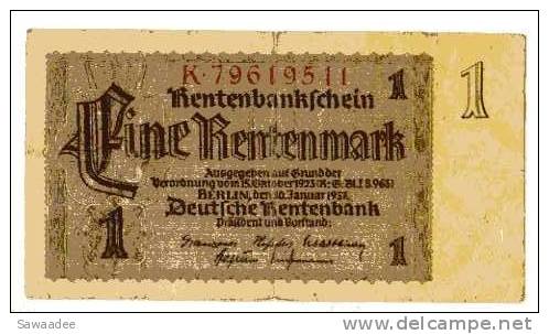 BILLET ALLEMAGNE - P.173b - 30/01/1937 - 1 RENTENMARK - 1 Rentenmark