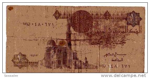 BILLET EGYPTE - P.50 - (VOIR SIGNATURES) - 1 POUND - MOSQUEE SULTAN QUAYET BEY - ABOU SIMBEL - Egipto