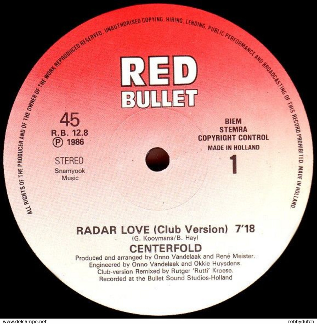 * 12" EP *  CENTERFOLD - RADAR LOVE (Holland 1986) - 45 Toeren - Maxi-Single