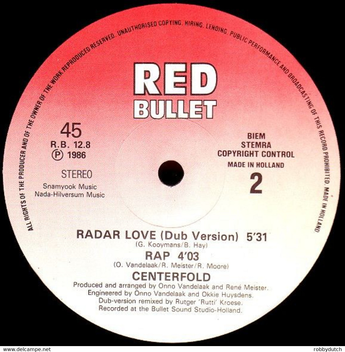 * 12" EP *  CENTERFOLD - RADAR LOVE (Holland 1986) - 45 Toeren - Maxi-Single