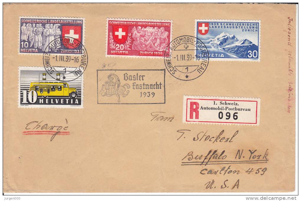 Zwitserland, Basler Fastnacht 1939, Reco 1. Schweiz Automobil Postbureau (4590) - Carnevale