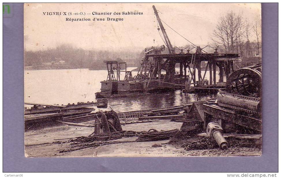 91 - Vigneux - Chantier Des Sablières - Réparation D'une Drague - Editeur: Lesage - Vigneux Sur Seine