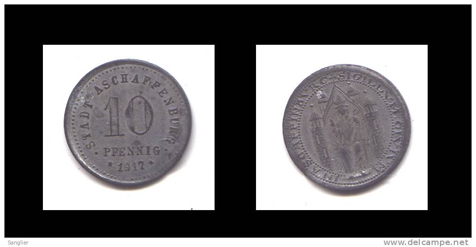 10 PFENNIG 1917 - STADT ASCHAFFENBURG - Monétaires/De Nécessité