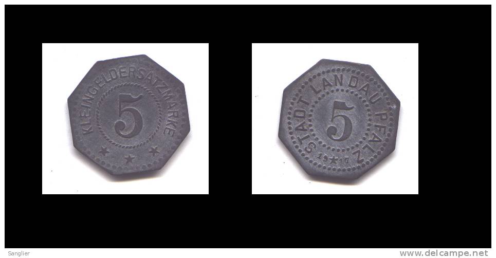 5 KLEINGELDERSATMARKE - STADT LANDAU PFALZ 1917 - Monetary/Of Necessity