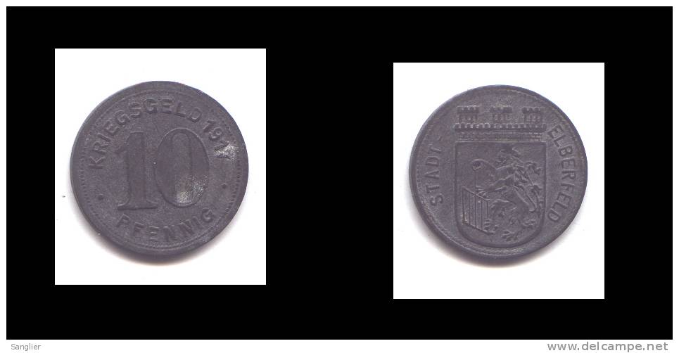 10  PFENNIG -KIERSGELD 1917 -STADT ELBERFELD - Monetary/Of Necessity