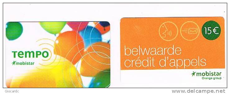 BELGIO (BELGIUM) - MOBISTAR (GSM RECHARGE)  - LOT OF 2 DIFFERENT - USED  - RIF. 5090 - [2] Prepaid & Refill Cards