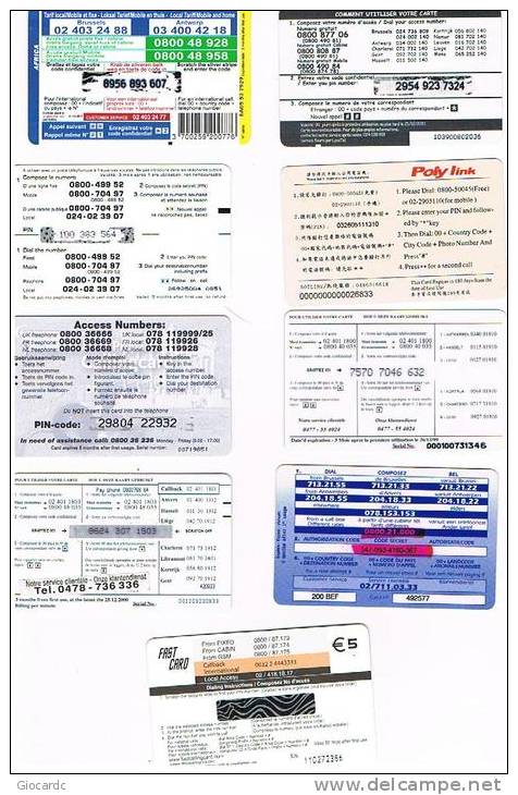 BELGIO (BELGIUM) - REMOTE - LOT OF 9 DIFFERENT    - USED °  -  RIF. 5080 - Cartes GSM, Recharges & Prépayées