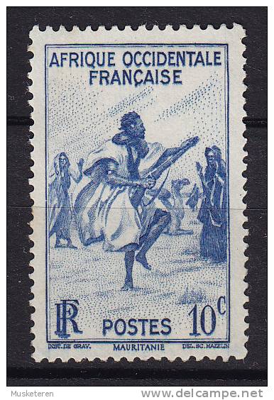 Afrique Occidentale Francaise A. O. F. 1948 Mi. 34     10 C Kriegstanz War Dance (Mauritanien) MNG - Ongebruikt