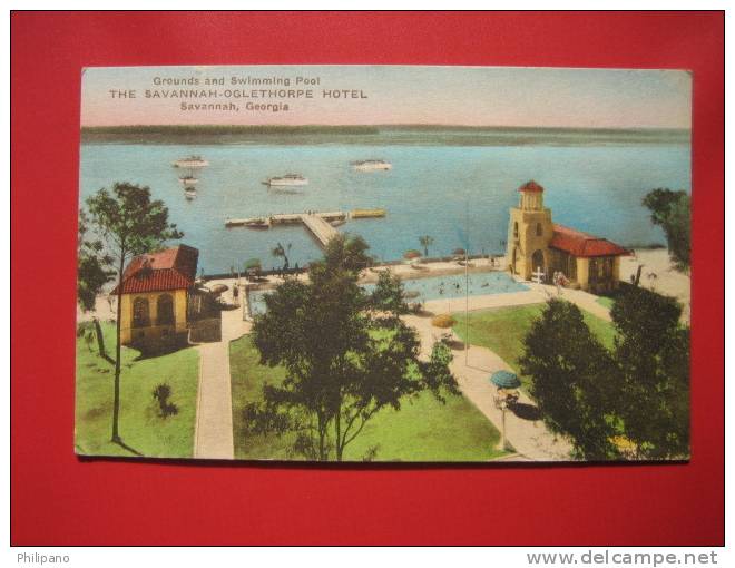 Georgia > Savannah  Savannah Oglethorpe Hotel   Hand Colored   1937 Cancel      ==-  ==  == Ref 254 - Savannah