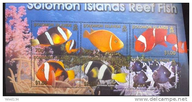 SOLOMON ISLAND  926  MINT NEVER HINGED MINI SHEET OF FISH-MARINE LIFE - Meereswelt