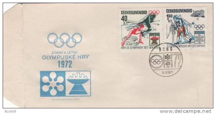 TCHECOSLOVAQUIE 1890/91 FDC ETB Premier Jour : COMITE Des Jeux Olympiques Ski Saut Hauteur - FDC