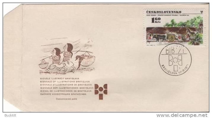 TCHECOSLOVAQUIE 1869 FDC ETB Premier Jour : Illustration Livre Enfant : Fable Légende La Pousse De Bambou - FDC