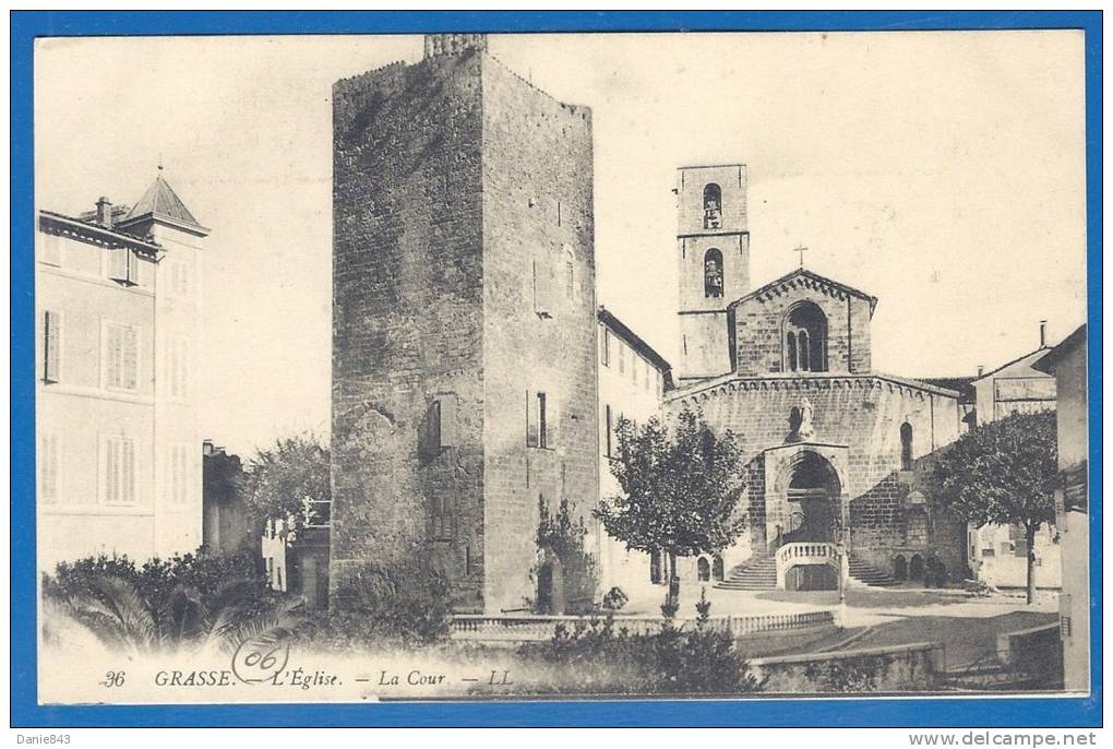 CPA - ALPES MARITIMES -  GRASSE - L'EGLISE - LA COUR - LL / 36 - Grasse