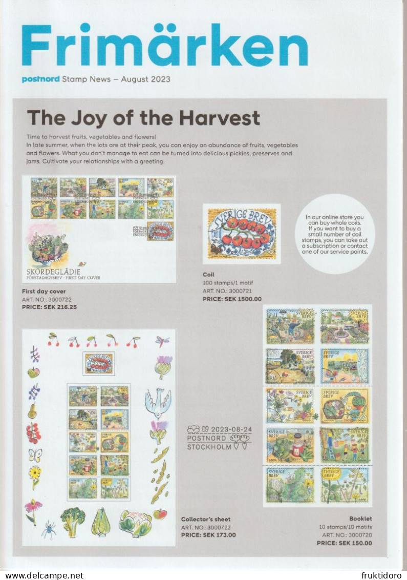 Sweden Brochures Frimärken 2023 The Joy Of Harvest - Christmas - Sauna - Storia Postale