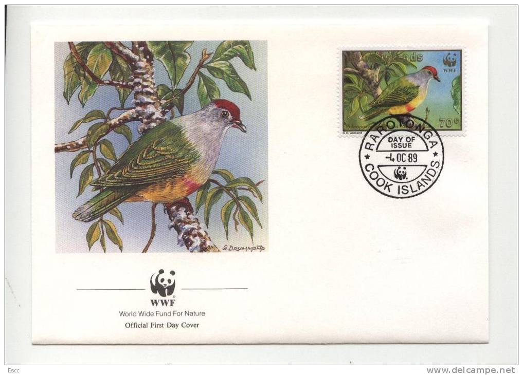 FDC WWF Birds  1989  From Cook Islands - Other & Unclassified