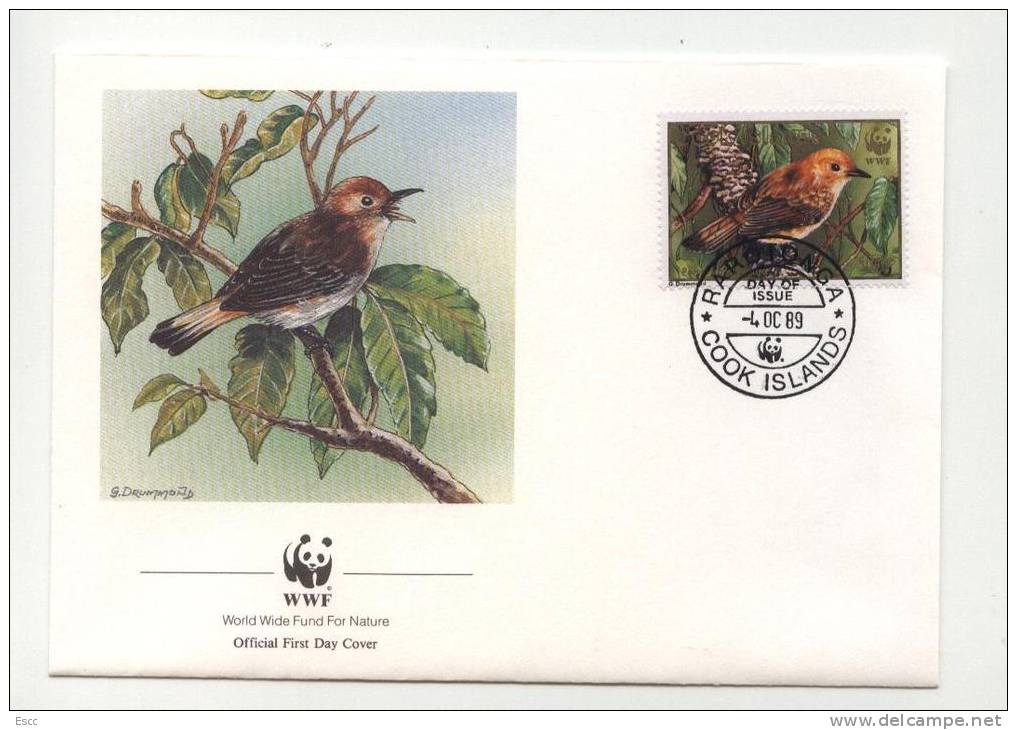 FDC WWF Birds  1989  From Cook Islands - Other & Unclassified