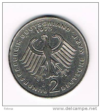 DUITSLAND 2 MARK 1973 J  THEODOR  HEUSS - 2 Mark