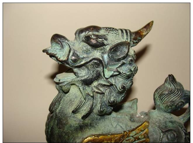 Rare Old  BRONZE GARGOYLE Statue - Bronzes