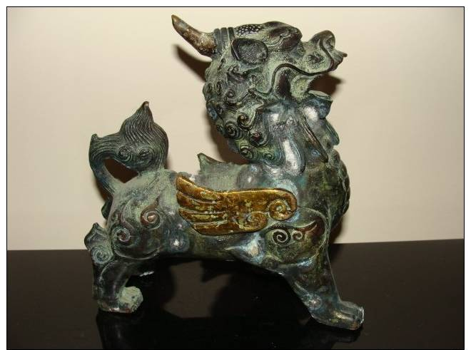 Rare Old  BRONZE GARGOYLE Statue - Bronzes