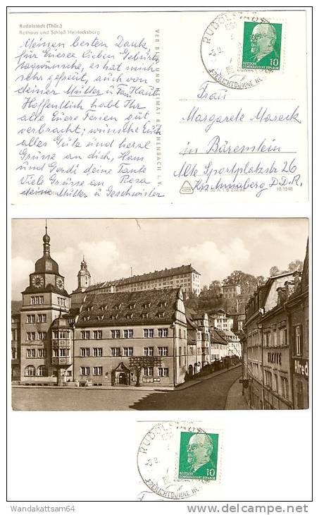 AK101548 Rudolstadt (Thür.) Rathaus Und Schloß Heidecksburg -5. 9. 66-18 682 RUDOLSTADT FREILICHTBÜHNE Nach Bärenstein - Rudolstadt