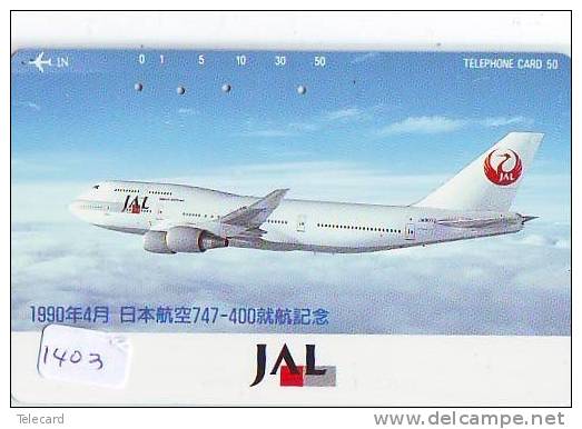 Télécarte Japon * AVION (1403)  JAL AIRLINES * AIRPORT * AIRPLANE *  PHONECARD * JAPAN TELEFONKARTE FLUGZEUG *BOEING 777 - Flugzeuge